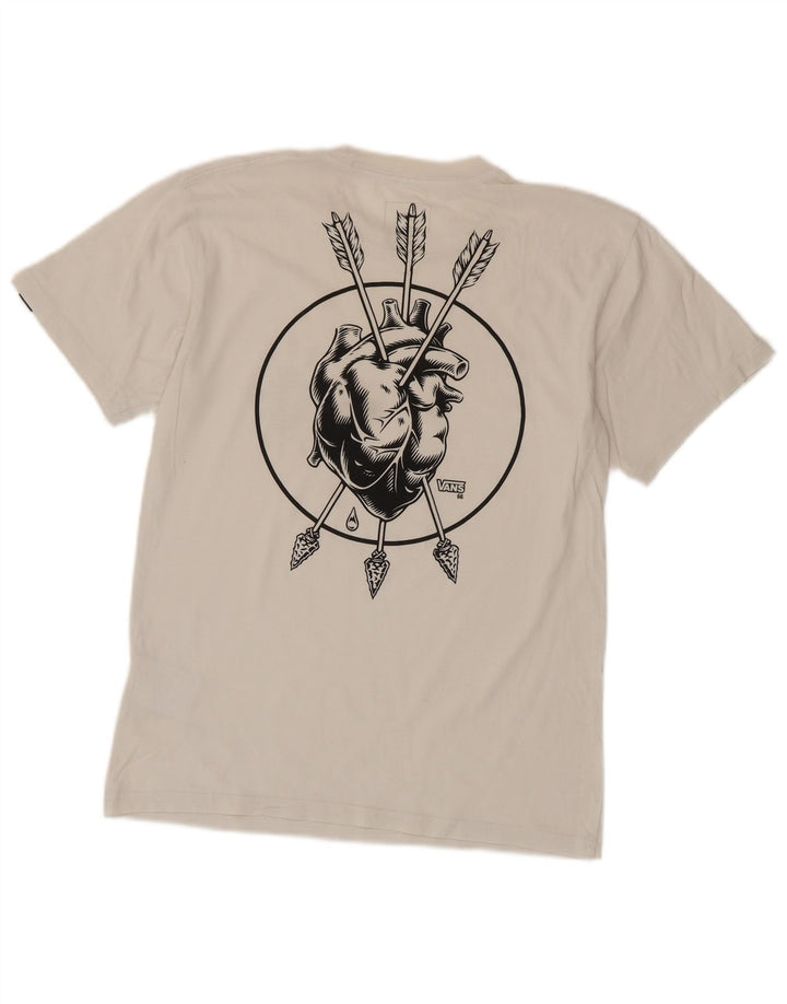T-shirt grafica da uomo con vestibilità classica Vans, piccola, in cotone bianco