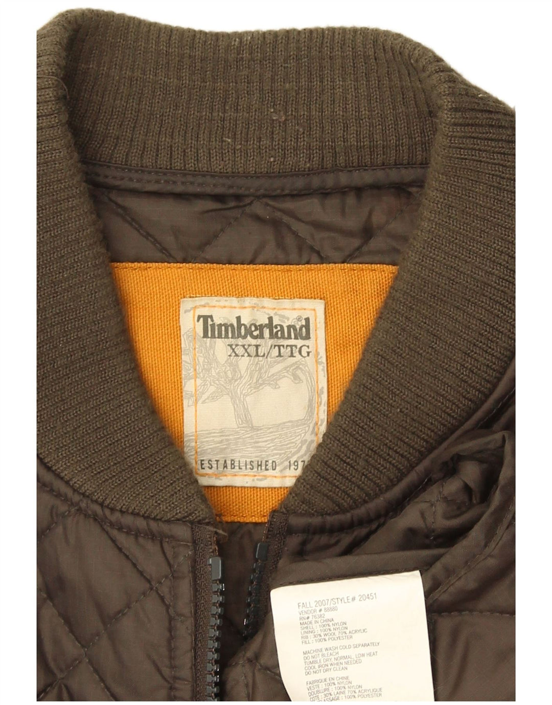 Giacca trapuntata da uomo Timberland UK 44 2XL Nylon kaki