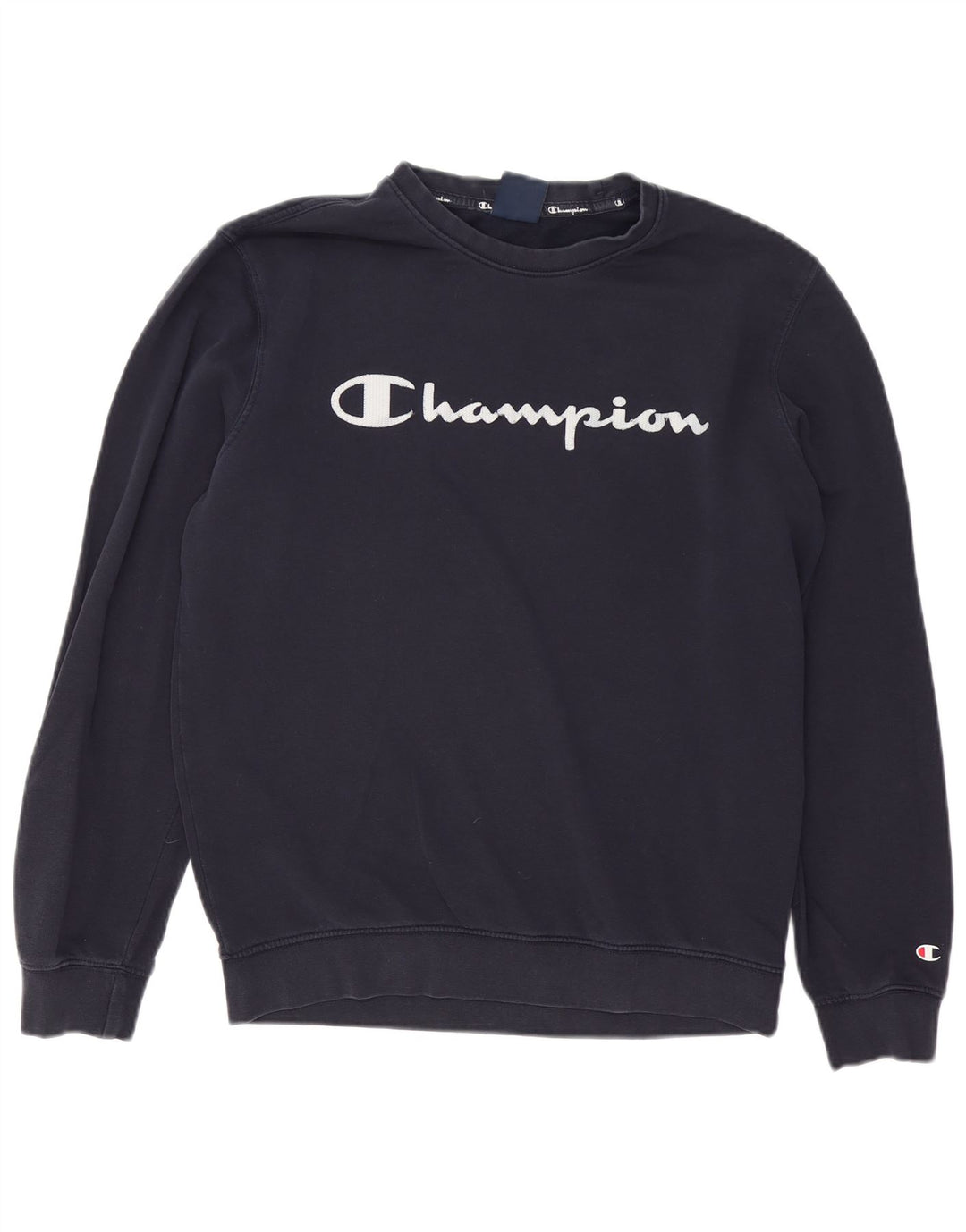 CHAMPION Felpa con grafica da uomo Maglione medio in cotone blu navy