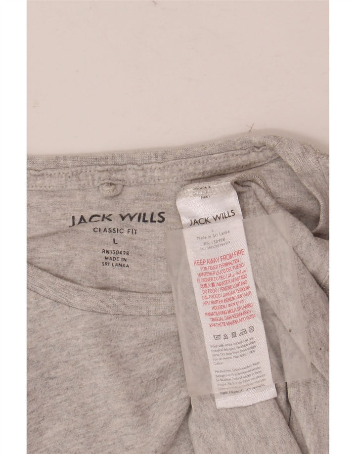 T-shirt da uomo dalla vestibilità classica Jack Wills Top grande in cotone grigio