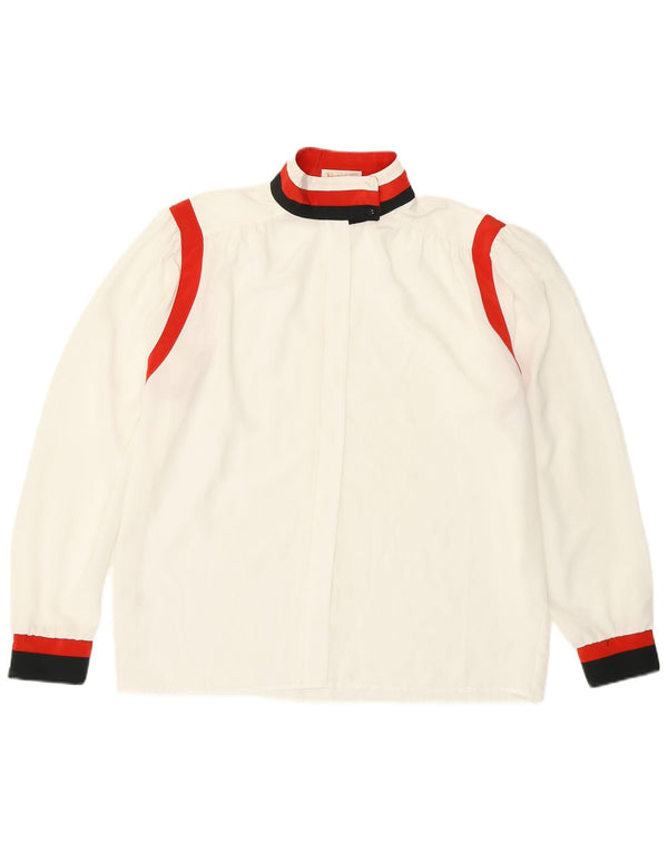 Camicetta da donna Mona UK 14 Large Poliestere color block bianco