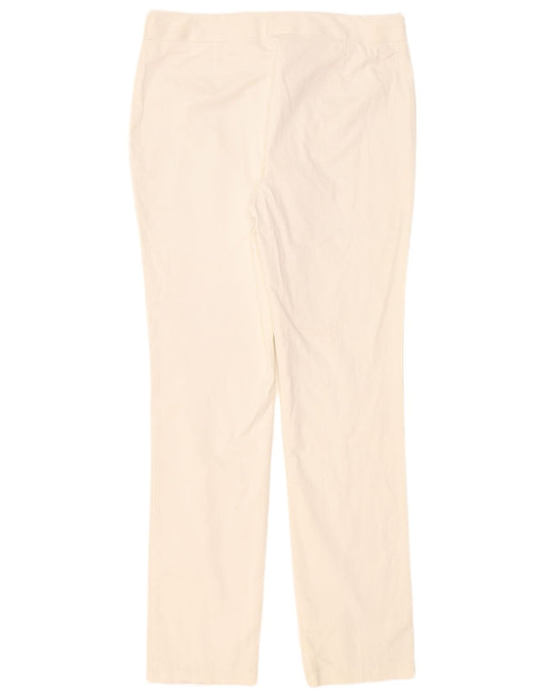 Pantaloni casual a vita alta da donna Marks & Spencer UK 14 Large W34 L32 Bianco