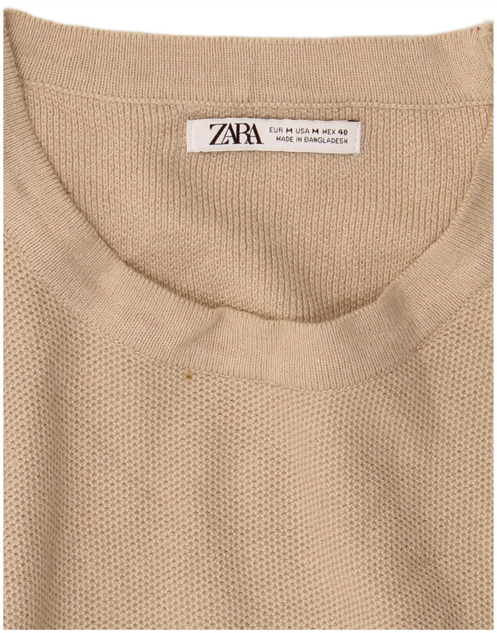 Maglione Zara da uomo girocollo a maniche corte beige medio