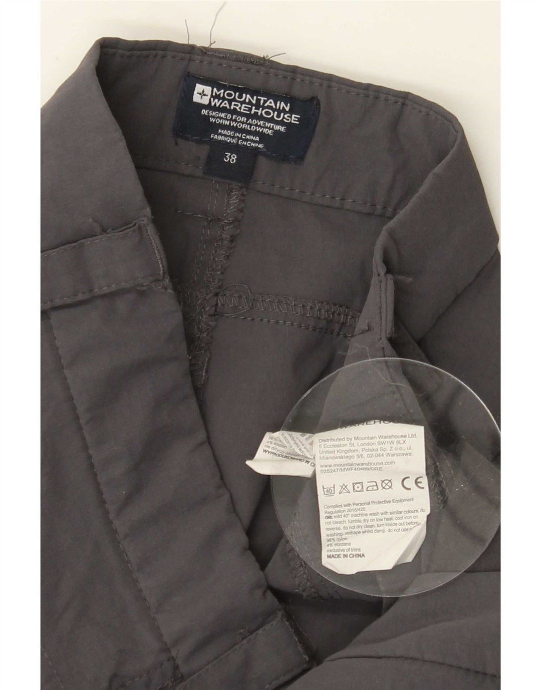 Pantaloni cargo da escursionismo da uomo Mountain Warehouse W38 L32 nylon grigio