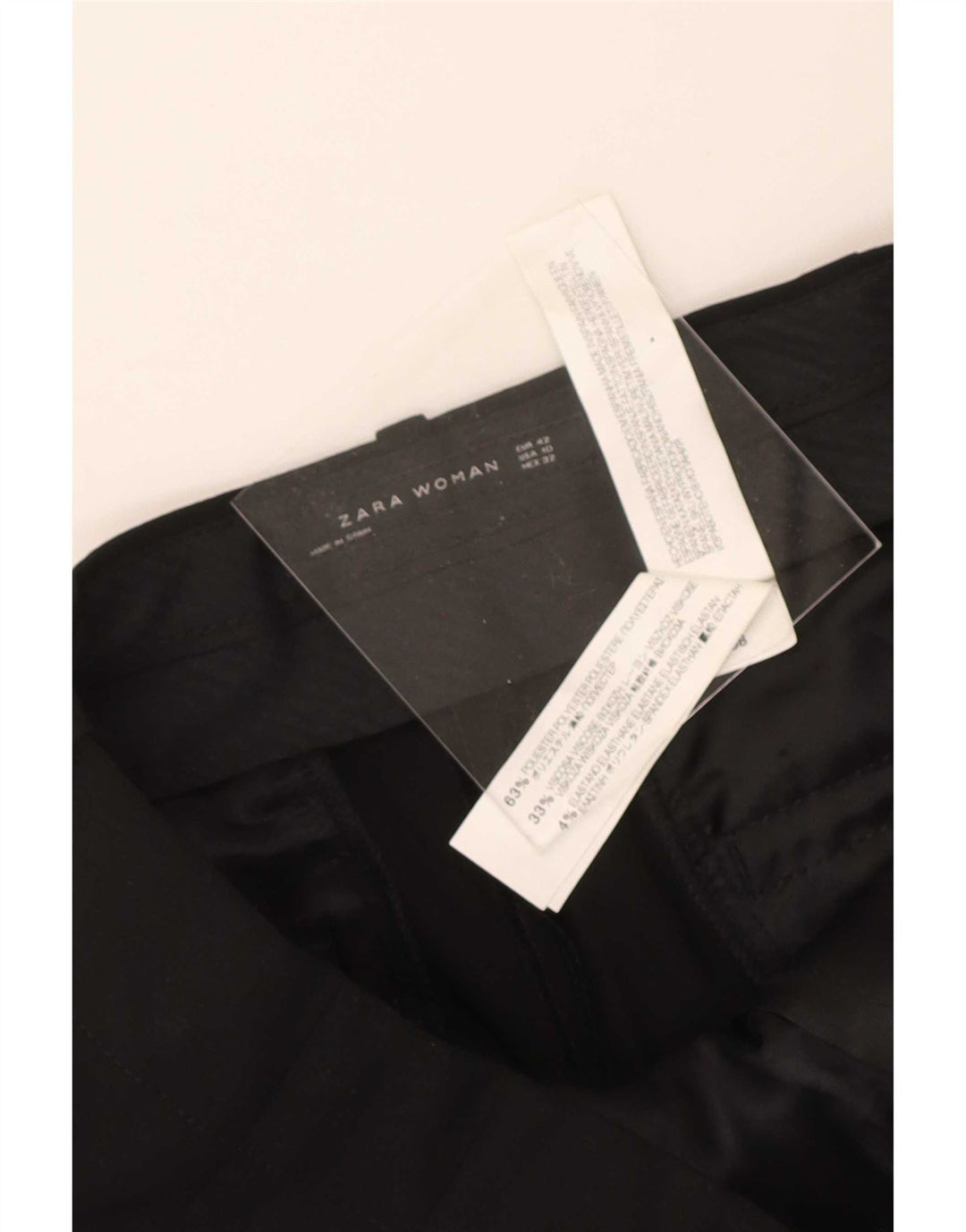 Pantaloni da abito dritti da donna Zara EU 42 Large W32 L34 Poliestere nero