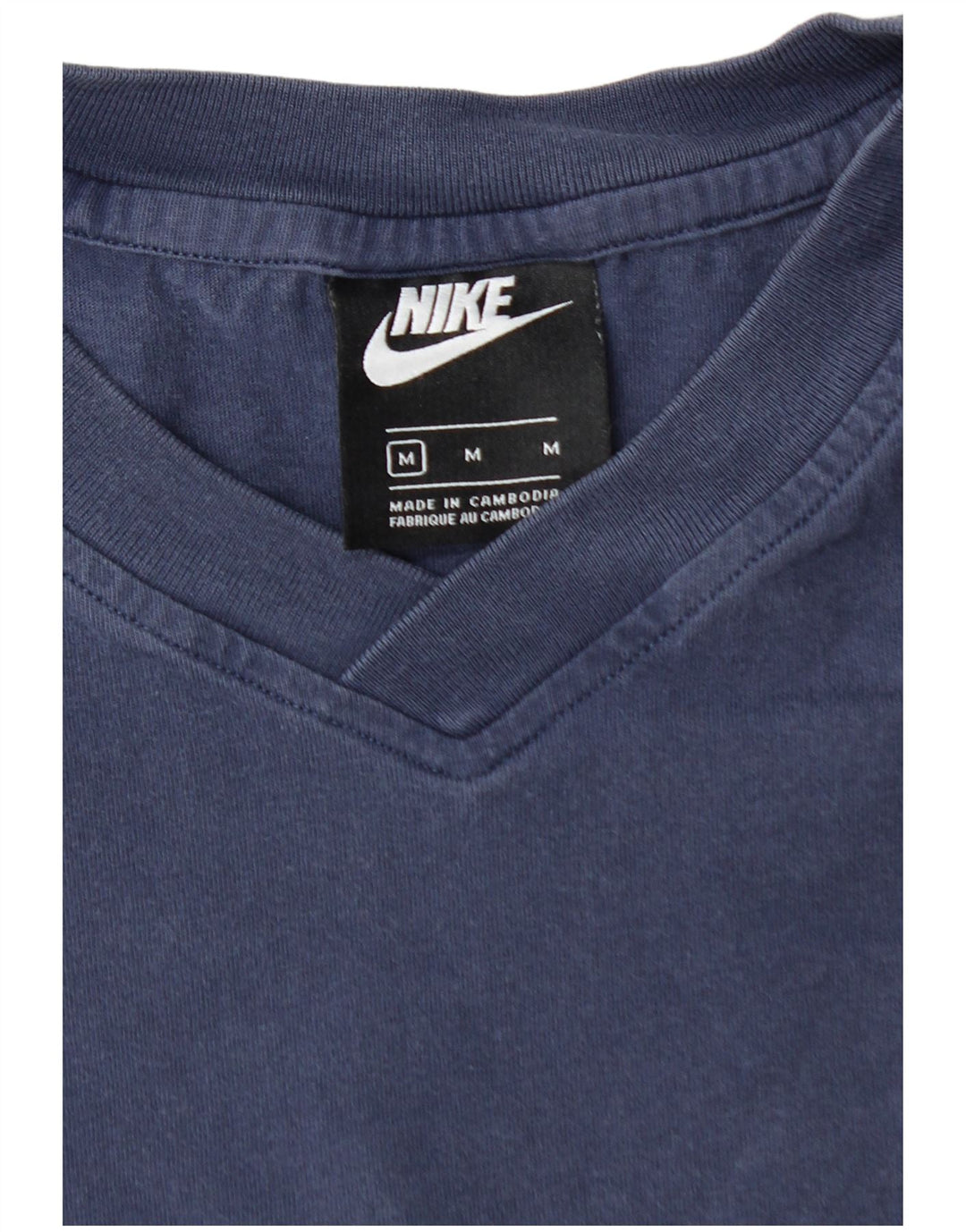 NIKE Mens Graphic T-Shirt Top Medium Navy Blue Colourblock Cotton