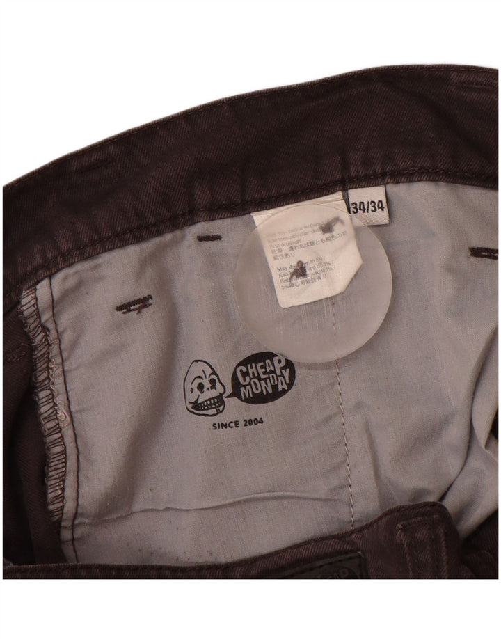 CHEAP MONDAY Pantaloni chino dritti da uomo W34 L32 Neri