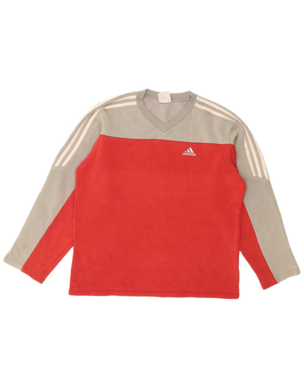 Felpa da uomo Loose Fit ADIDAS UK 36/38 Small Red Colourblock