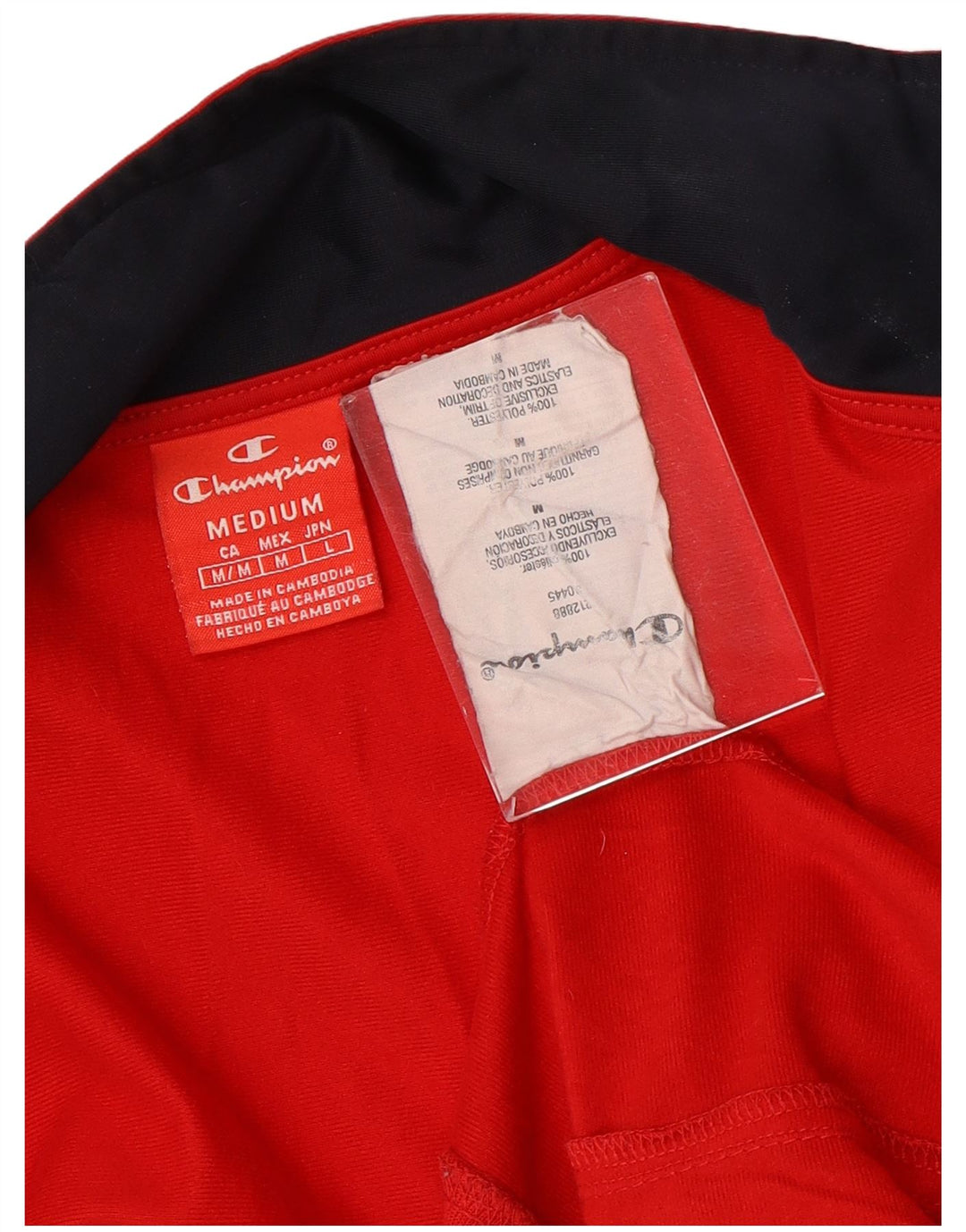 Giacca da tuta grafica da uomo Champion, poliestere color block rosso medio