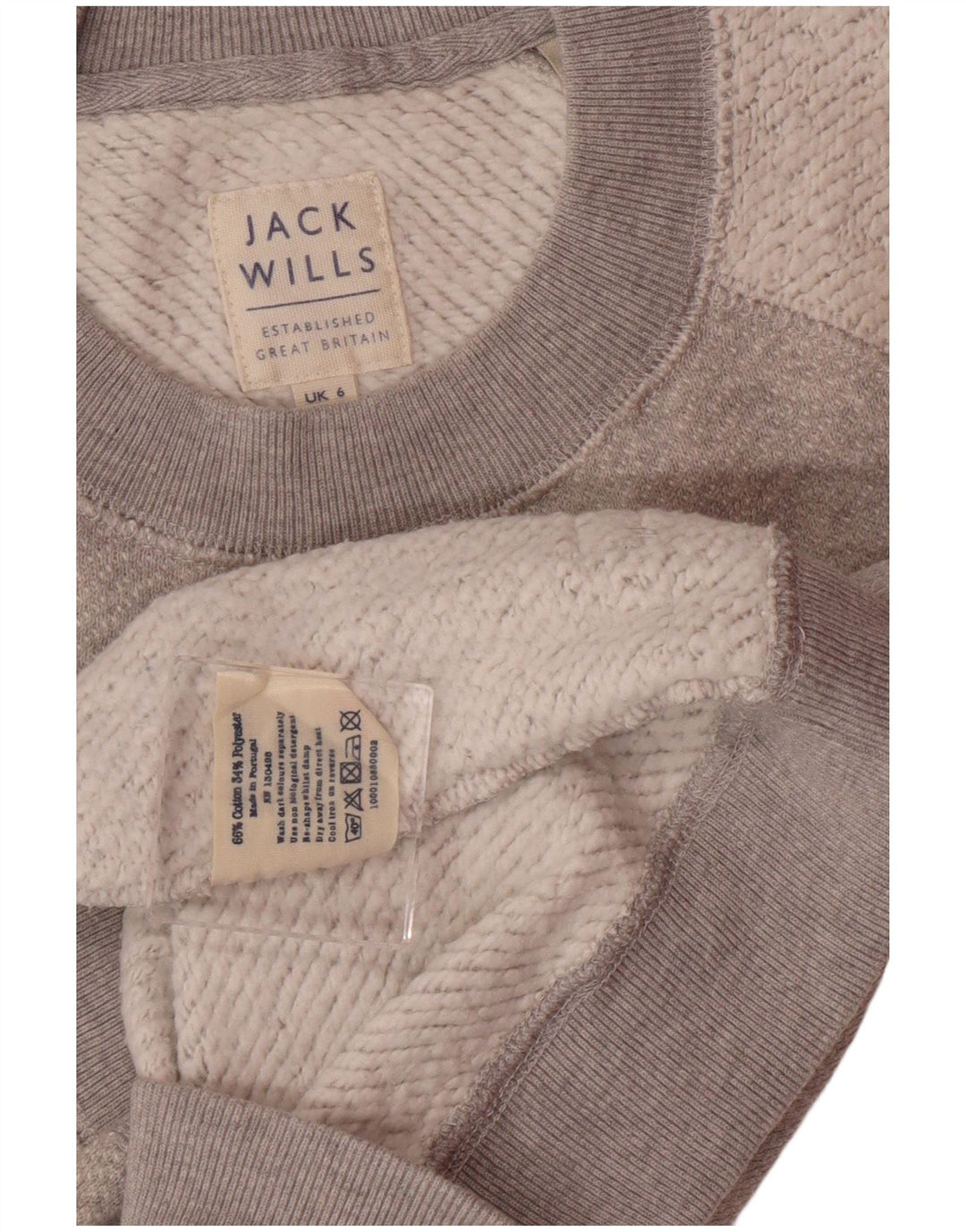 JACK WILLS Felpa da donna Maglione UK 6 XS Cotone color block grigio