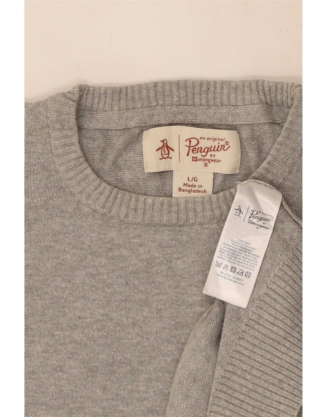 Maglione da uomo girocollo Penguin, grande cotone grigio