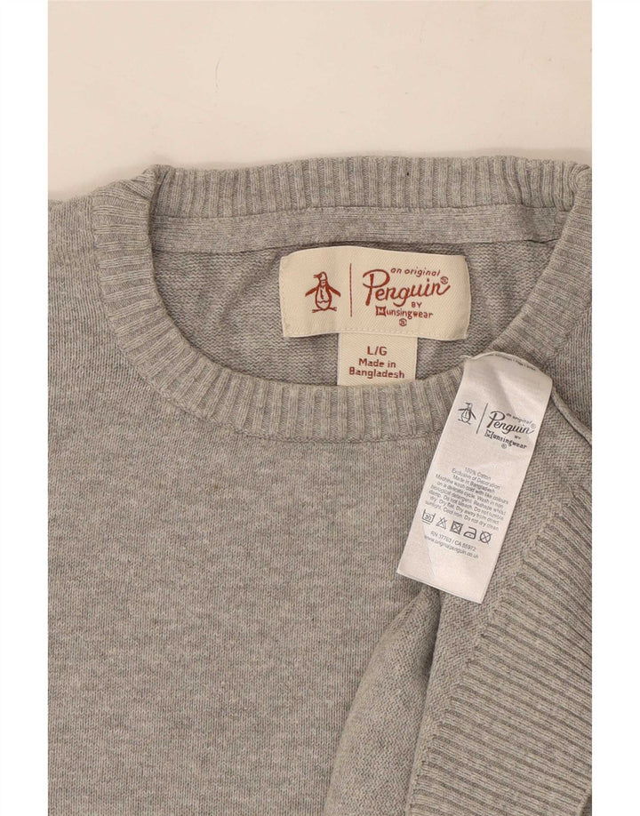 Maglione da uomo girocollo Penguin, grande cotone grigio