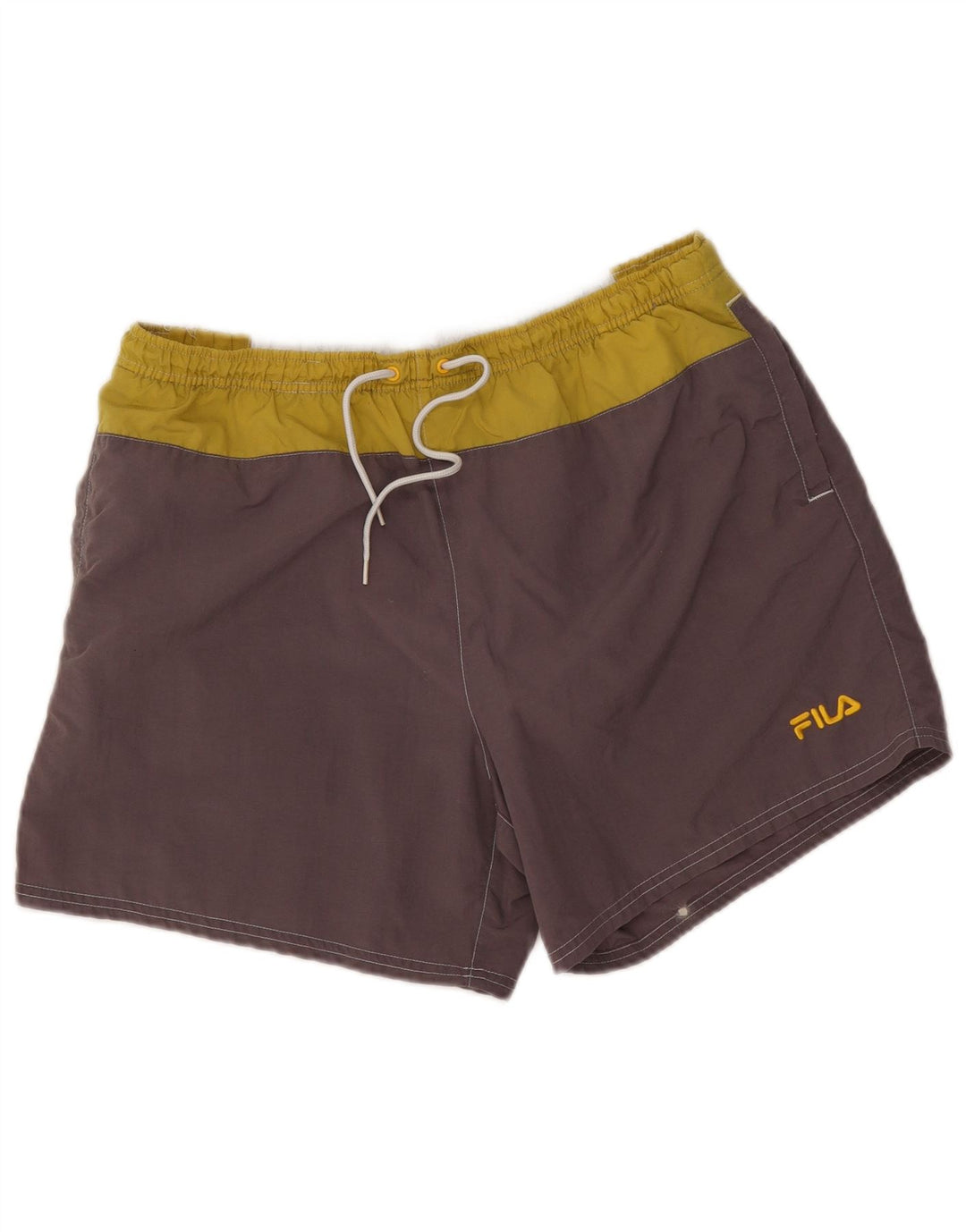 Pantaloncini da bagno grafici da uomo Fila Large in poliammide color block grigio
