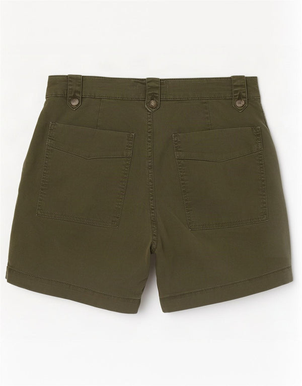Pantaloncini chino da donna a vita alta MINT VELVET UK 10 piccoli W28 cotone kaki