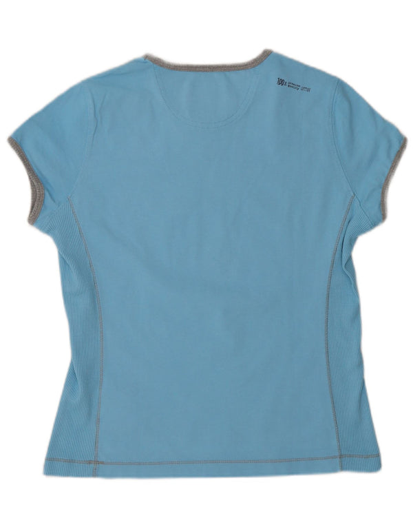 T-shirt grafica da donna Champion Top UK 14 grande cotone blu