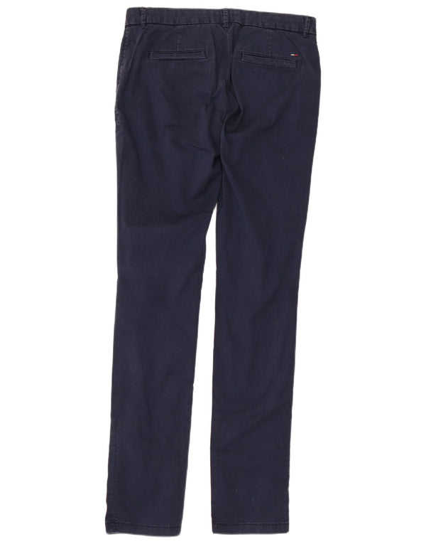 TOMMY HILFIGER Pantaloni da abito slim da donna W28 L34 cotone blu navy