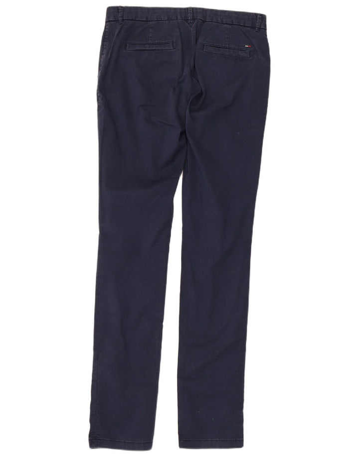 TOMMY HILFIGER Pantaloni da abito slim da donna W28 L34 cotone blu navy