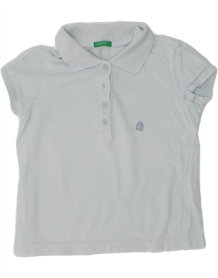 BENETTON Girls Polo Shirt 4-5 Years XS Blue | Vintage Benetton | Thrift | Second-Hand Benetton | Used Clothing | Messina Hembry 