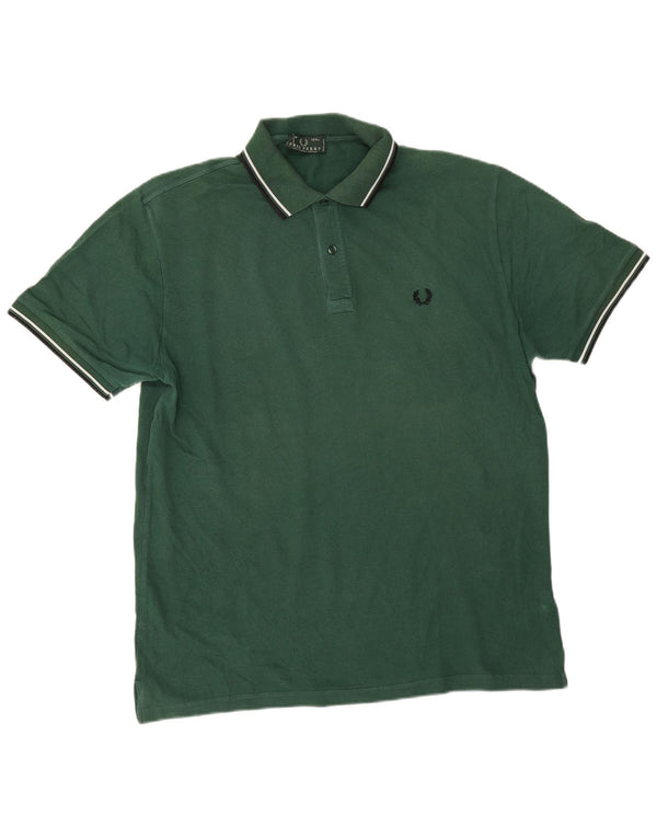 Polo da uomo Fred Perry XL in cotone a righe verdi