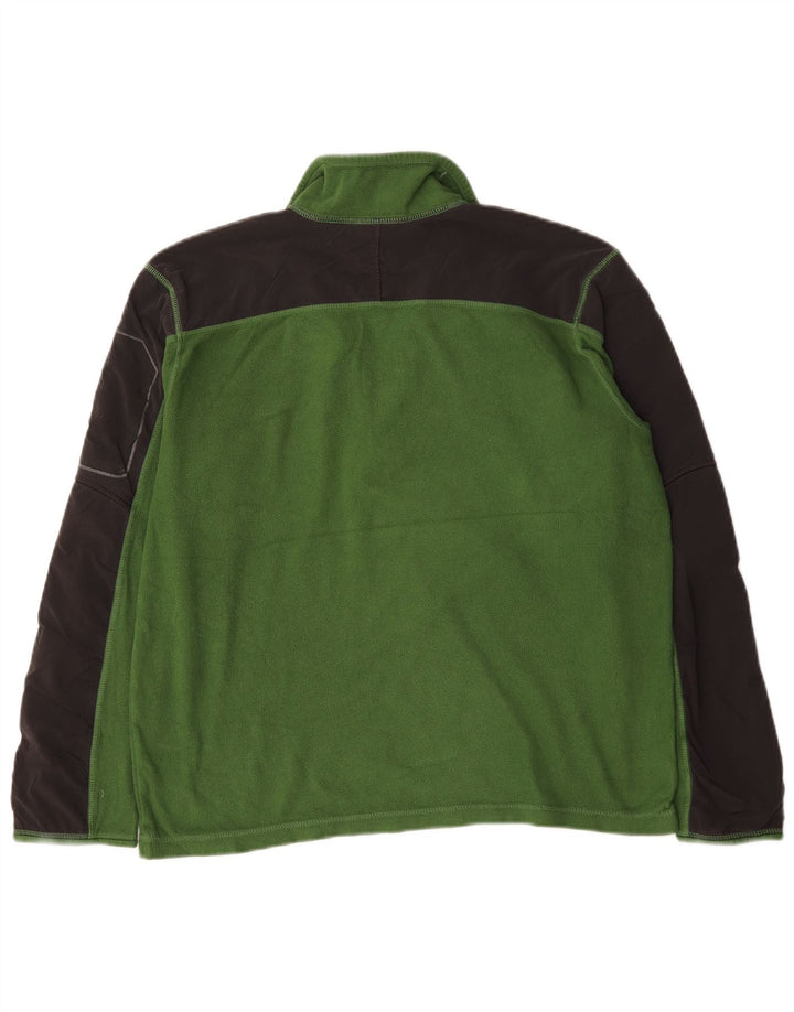 Maglione in pile da uomo The North Face con zip e collo color block verde medio