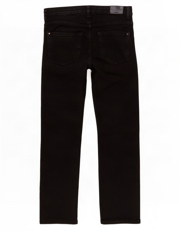 Jeans dritti corti Marks & Spencer da donna UK 12 medio W30 L26 neri