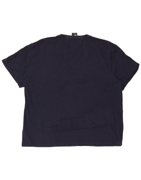TOMMY HILFIGER T-shirt grafica da uomo Top 2XL cotone blu navy