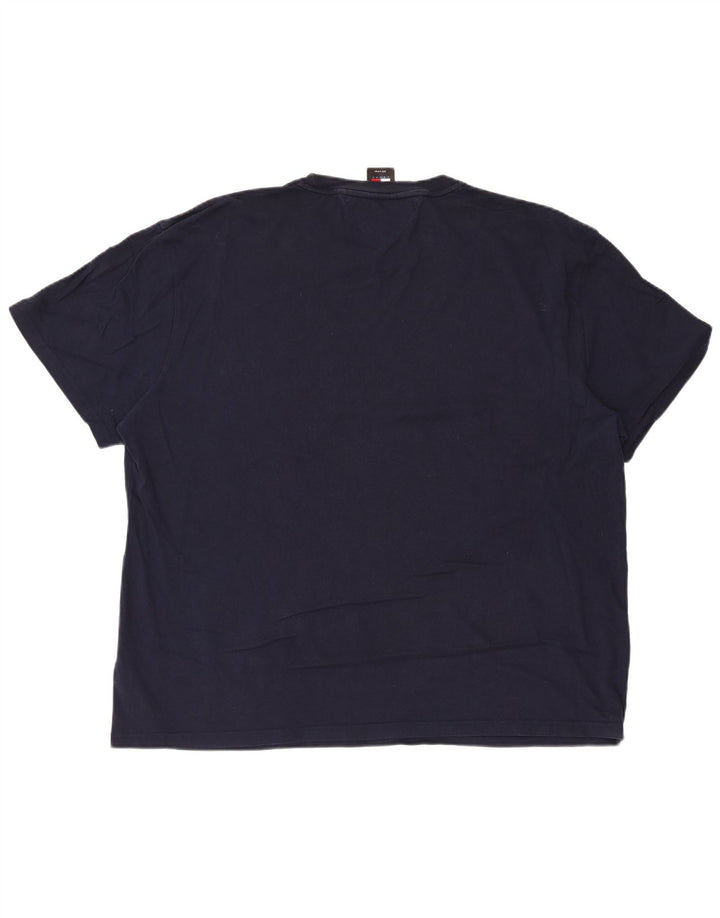TOMMY HILFIGER T-shirt grafica da uomo Top 2XL cotone blu navy
