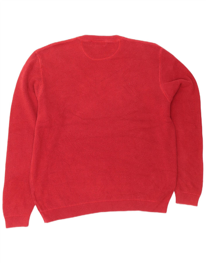 EDDIE BAUER Maglione alto da uomo girocollo grande cotone rosso