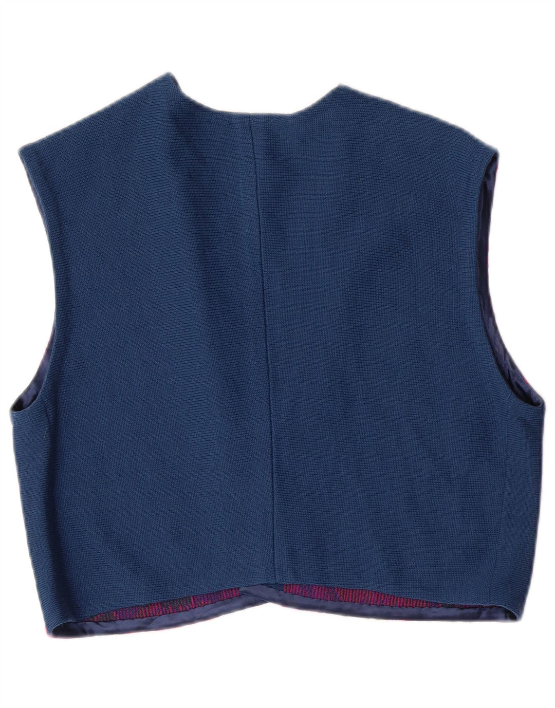 VINTAGE Set da donna 3 pezzi IT 46 Large W26 Lana vergine floreale blu navy