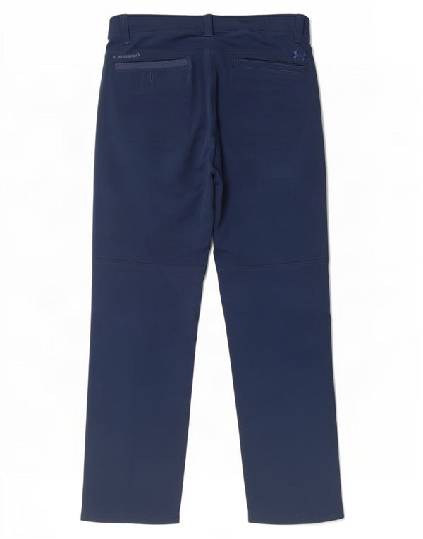 Pantaloni chino dritti da uomo Under Armour Cold Gear W34 L32 poliestere blu