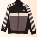 Giacca da tuta da ragazzo Adidas 7-8 anni in poliestere color block nero