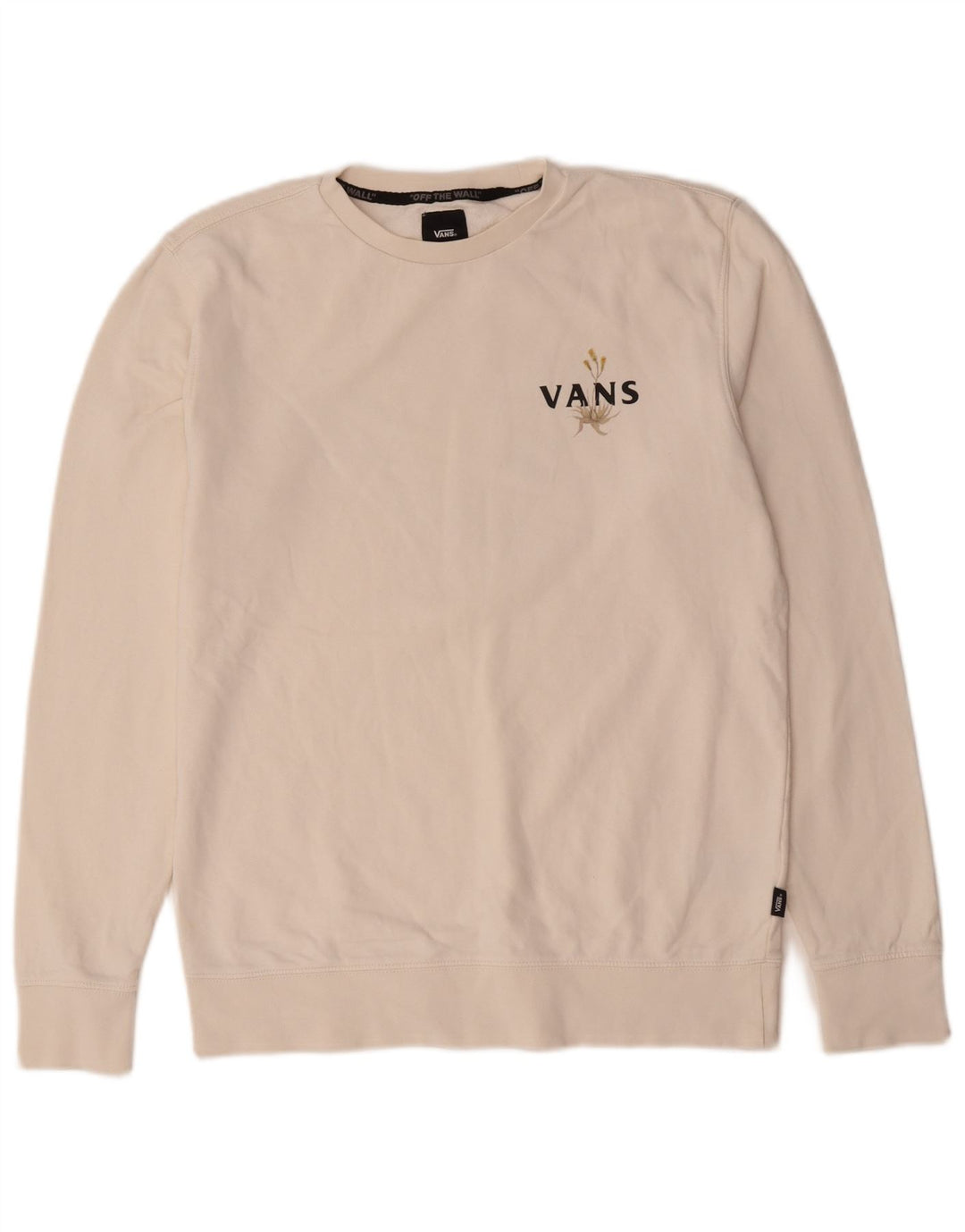 Felpa grafica da uomo Vans, piccola, in cotone bianco