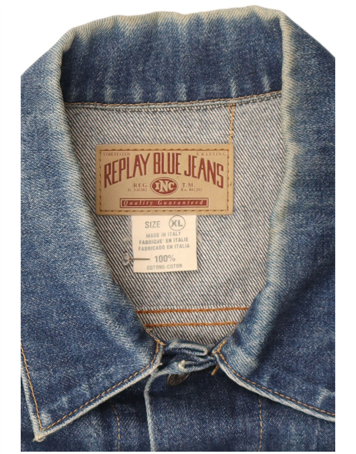 Giacca in denim da donna Replay UK 18 XL cotone blu navy