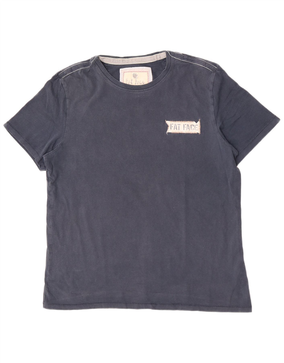 T-shirt grafica da uomo Fat Face Top in cotone blu navy medio