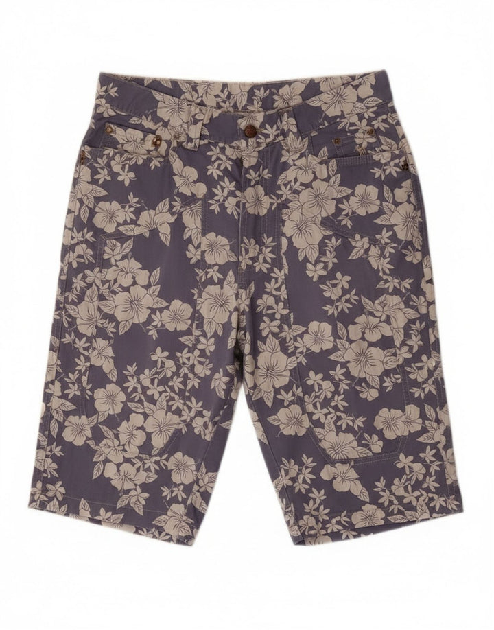 Bermuda da uomo Jeckerson W31 in cotone floreale blu medio