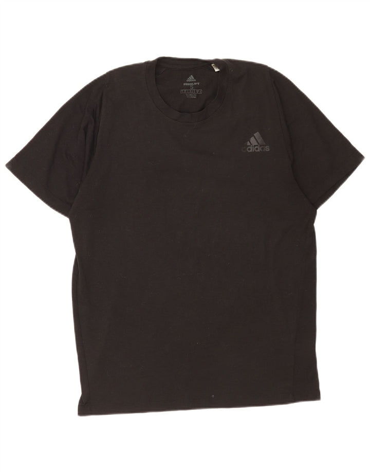 T-shirt Adidas Climalite da uomo piccola piccola in poliestere nero