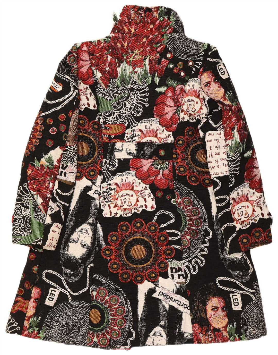 Desigual Cappotto da donna con motivo astratto EU 46 XL Poliestere nero floreale