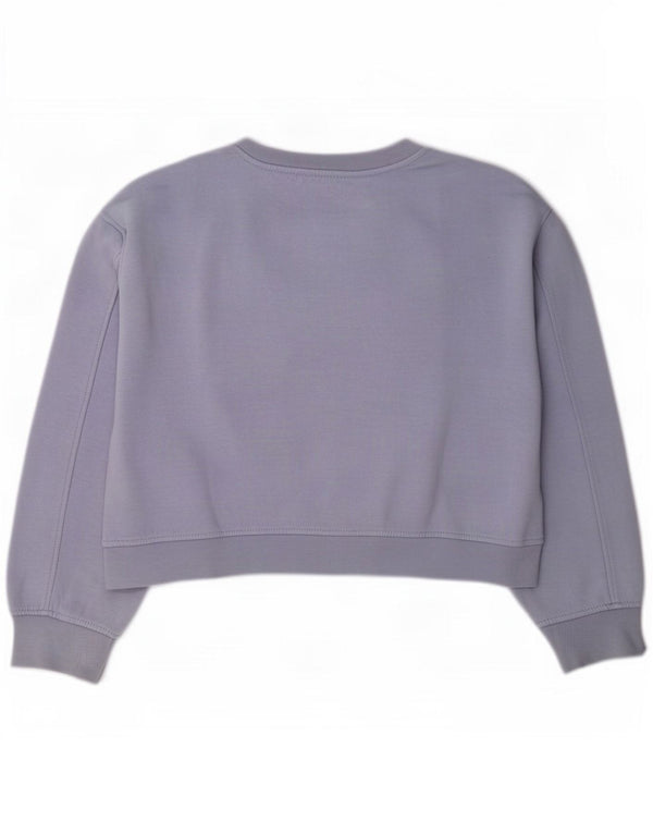 Felpa corta da donna Zara, maglione UK 16, grande, cotone viola
