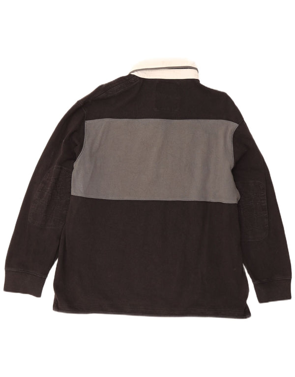 Polo da rugby da uomo Marks & Spencer Blue Harbour XL color block nero