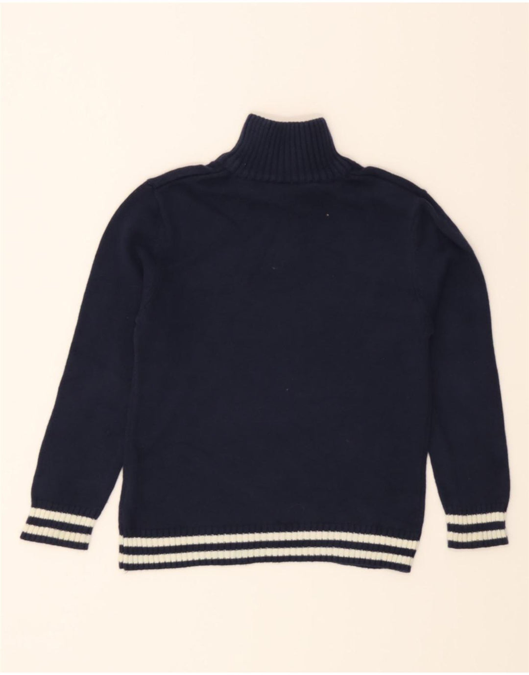 IZOD Boys Zip Neck Jumper Sweater 7-8 Years Medium Navy Blue Cotton Vintage Izod and Second-Hand Izod from Messina Hembry 