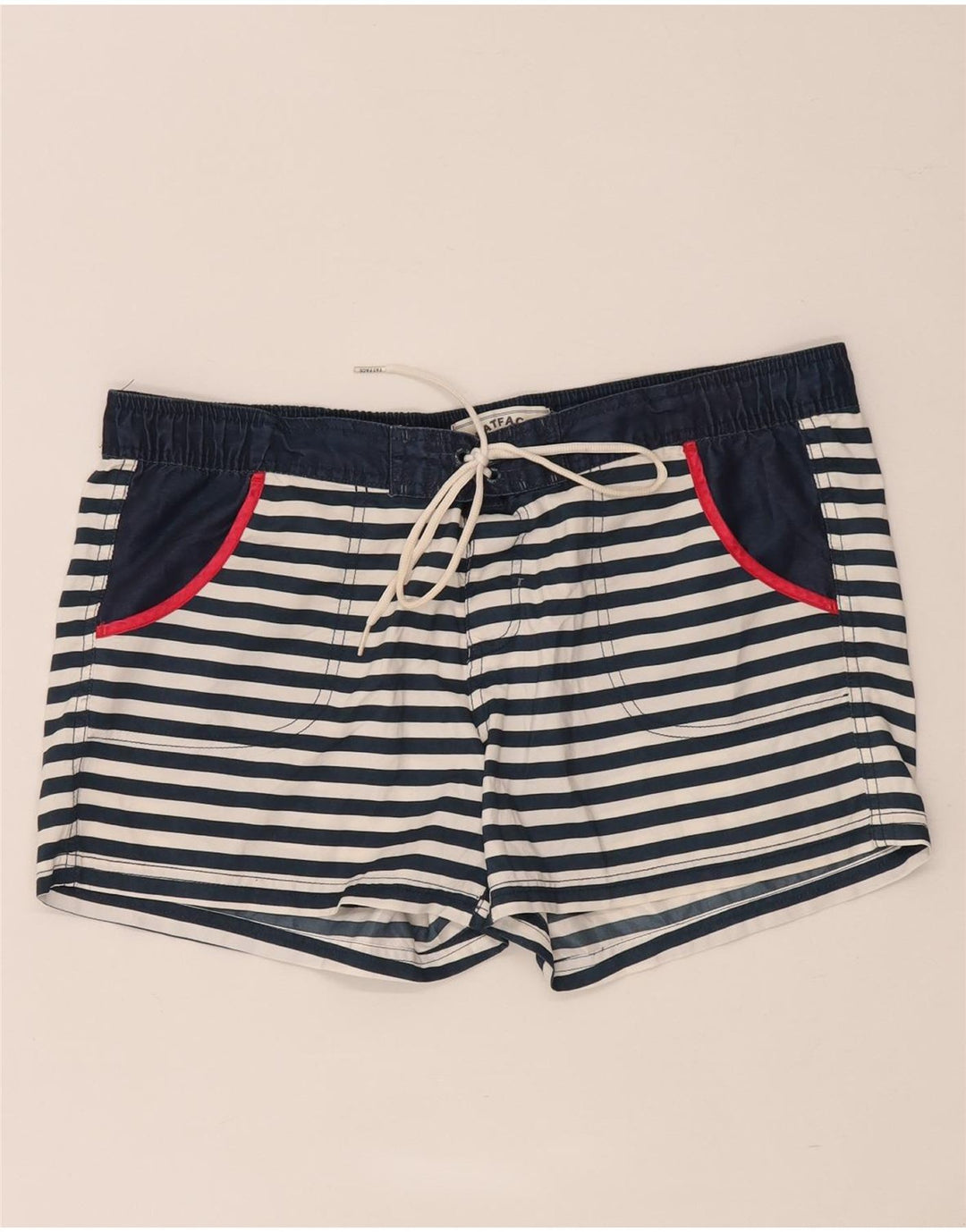 Pantaloncini da bagno da donna Fat Face UK 14 Grande poliestere a righe blu navy