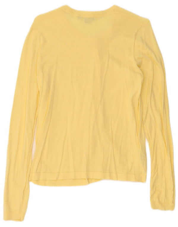 Maglione cardigan da donna Laura Ashley UK 12 Cotone giallo medio