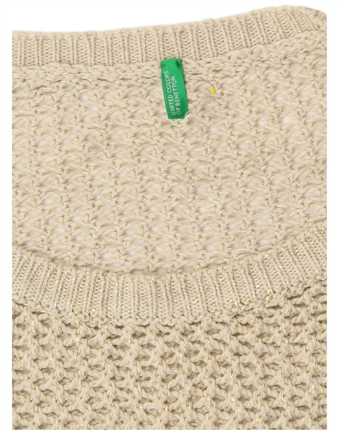 Canotta da donna all'uncinetto Benetton UK 14 Beige medio