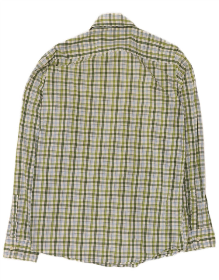 Camicia da uomo HUGO BOSS Small Green Check in cotone