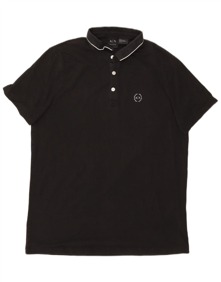 Polo da uomo ARMANI EXCHANGE XL in cotone nero