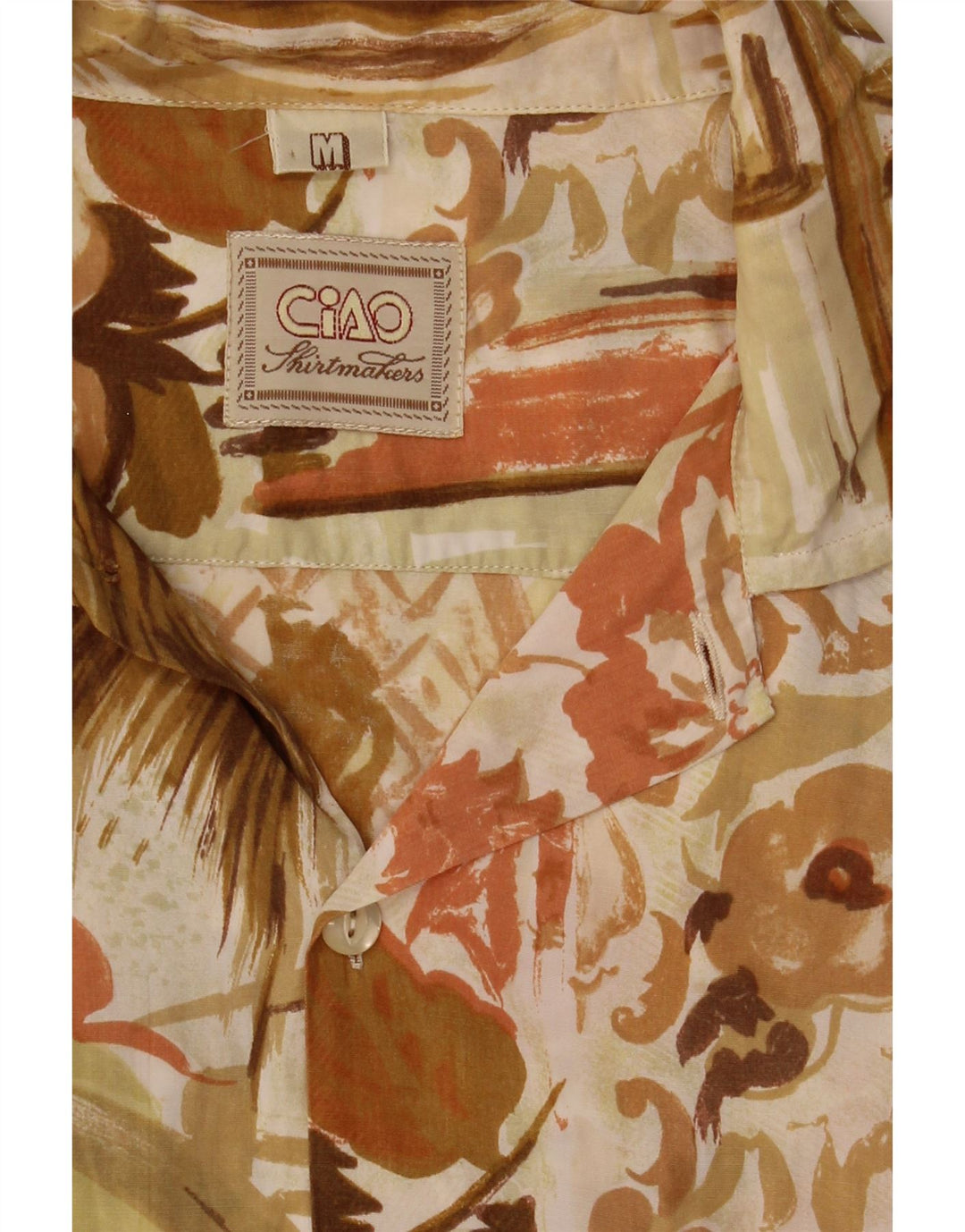 Camicia a maniche corte da uomo CIAO beige medio floreale