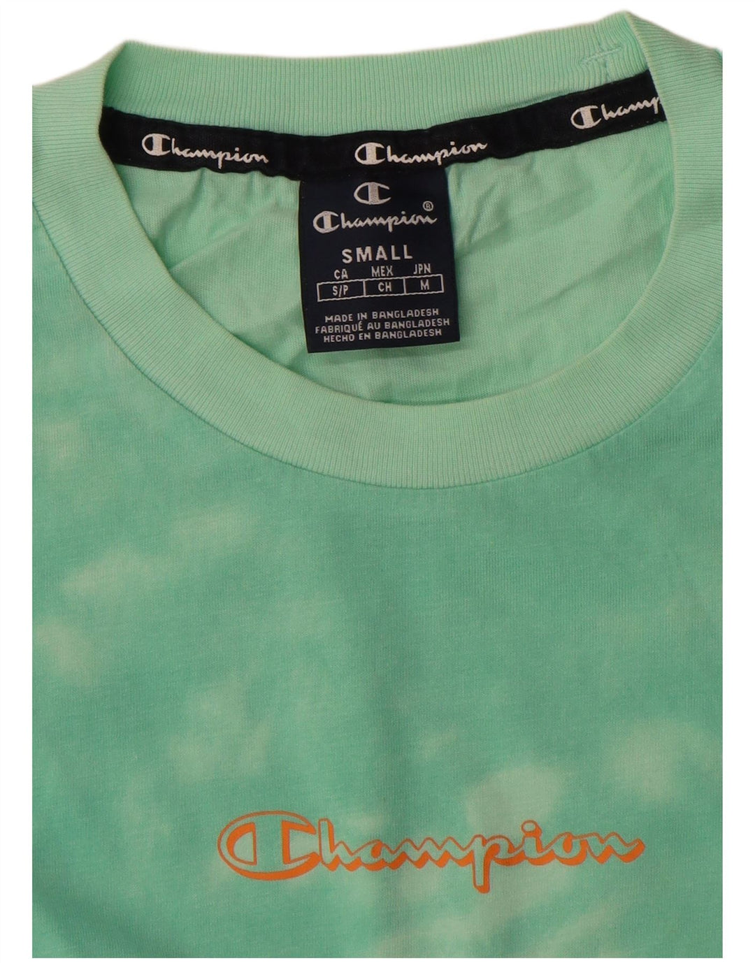 T-shirt grafica da uomo Champion Top Small Green Tie Dye