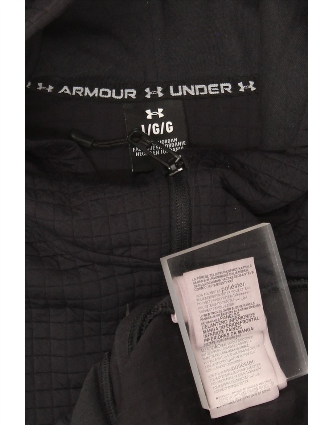 Felpa con cappuccio e zip da uomo Under Armour grande poliestere nero