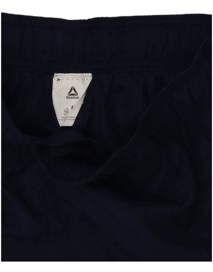 Pantaloncini sportivi Reebok da uomo piccoli in poliestere blu navy