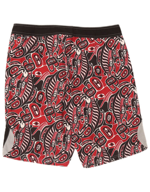 Pantaloncini da bagno Reebok da uomo, poliestere geometrico nero medio